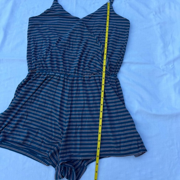 American Eagle Crossover V-Neck Striped Romper - Picture 11 of 12